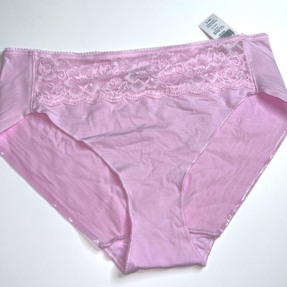 SOMA Vanishing Edge Cotton Modal‎ W/Lace High Leg Briefs Panty in Party Pink XL - Picture 9 of 15